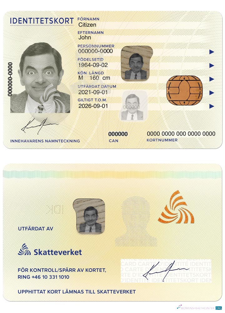 Download Sweden identity card PSD template, 2017 – present Photoshop template